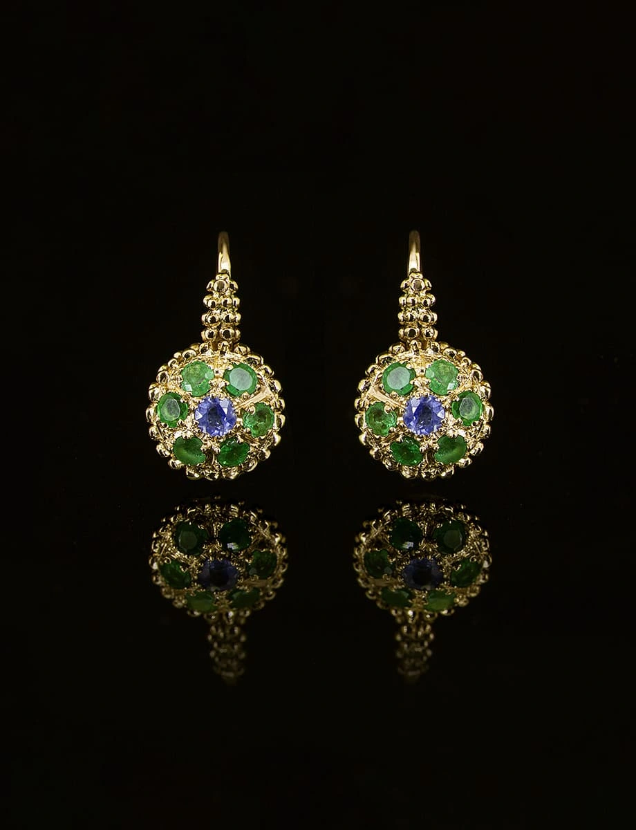 EARRINGS EMERALDS GREEN BERRIES EARRINGS